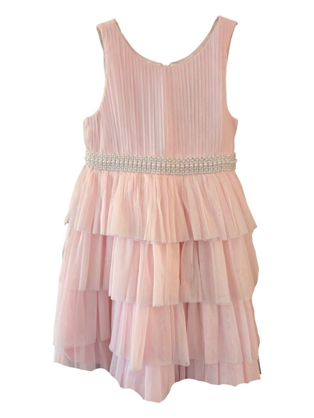American Princess Pink Tiered Ruffle Tulle Party Dress - Girls Size 6